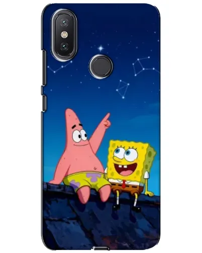 Чохол для Xiaomi Mi A2 Lite з картинкою «Губка Боб та Патрік вночі»