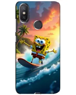 Чохол для Xiaomi Mi A2 Lite з картинкою «Губка Боб серфінгіст»