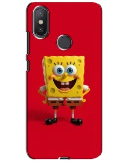 Чохол для Xiaomi Mi A2 Lite з картинкою «Спанч Боб на червоному»