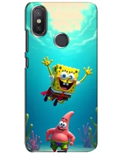 Чохол для Xiaomi Mi A2 Lite з картинкою «Спанч Боб під водою»