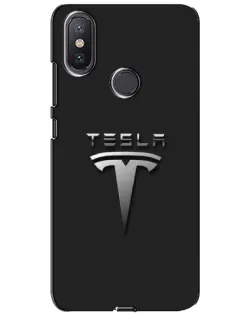 Чехол для Xiaomi Mi A2 Lite с картинкой «Стальной логотип Tesla»