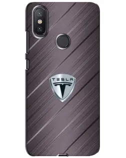 Чехол для Xiaomi Mi A2 Lite с картинкой «Металлическая текстура Tesla»