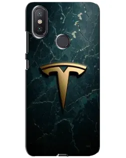 Чехол для Xiaomi Mi A2 Lite с картинкой «Мраморная Tesla Gold»
