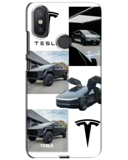 Чехол для Xiaomi Mi A2 Lite с картинкой «Коллаж Cybertruck Tesla»