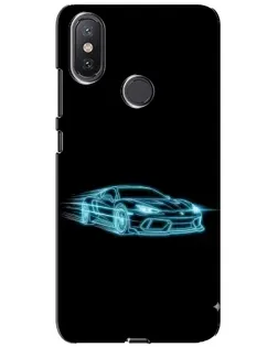 Чохол для Xiaomi Mi A2 Lite з картинкою «Неоновий контур Lamborghini»