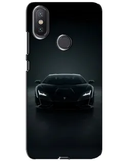 Чохол для Xiaomi Mi A2 Lite з картинкою «Чорний Lamborghini Aventador»
