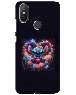 Чохол для Xiaomi Mi A2 Lite з картинкою «Stitch у квітах»