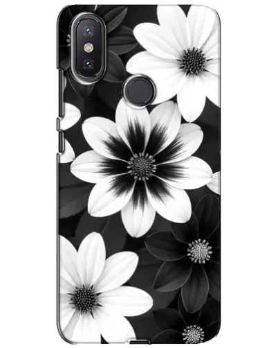 Чохол для Xiaomi Mi A2 Lite з картинкою «Монохромні айстри»