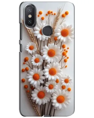 Чохол для Xiaomi Mi A2 Lite з картинкою «Білі сухоцвіти»