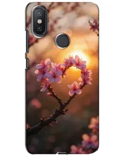 Чохол для Xiaomi Mi A2 Lite з картинкою «Рожевий цвіт сердечко на тлі заходу» Чохол для Xiaomi Mi A2 Lite з картинкою «Рожевий цвіт сердечко на тлі заходу»