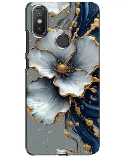 Чохол для Xiaomi Mi A2 Lite з картинкою «Біла квітка та золотий флюїд» Чохол для Xiaomi Mi A2 Lite з картинкою «Біла квітка та золотий флюїд»