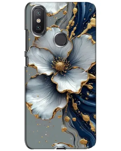 Чохол для Xiaomi Mi A2 Lite з картинкою «Біла квітка та золотий флюїд»