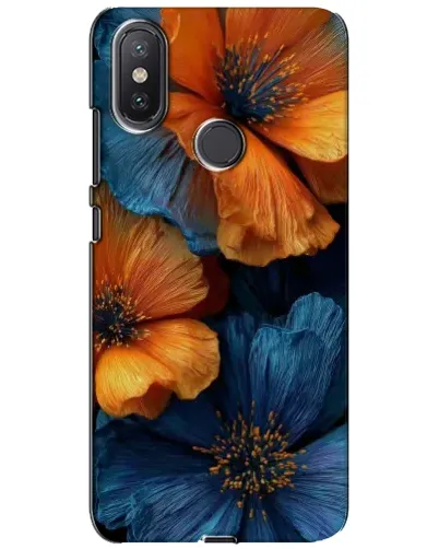 Чохол для Xiaomi Mi A2 Lite з картинкою «Яскрава синьо-помаранчева флора»