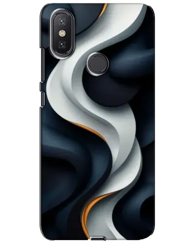 Чохол для Xiaomi Mi A2 Lite з картинкою «Об'ємні чорно-білі стрічки»