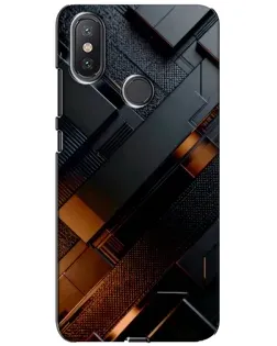Чохол для Xiaomi Mi A2 Lite з картинкою «Чорні геометричні блоки»