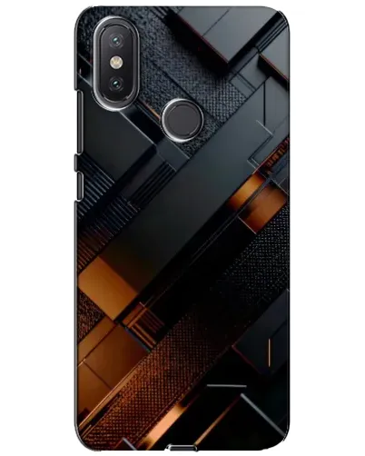Чохол для Xiaomi Mi A2 Lite з картинкою «Чорні геометричні блоки»