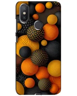 Чохол для Xiaomi Mi A2 Lite з картинкою «Об'ємні помаранчеві сфери»