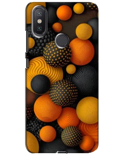 Чохол для Xiaomi Mi A2 Lite з картинкою «Об'ємні помаранчеві сфери»