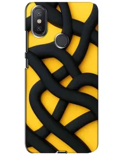 Чохол для Xiaomi Mi A2 Lite з картинкою «Чорне жовте переплетення»