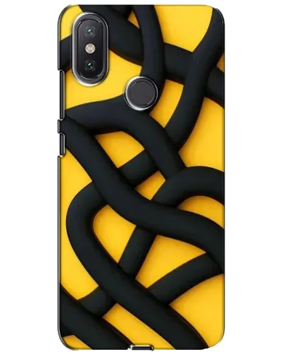 Чохол для Xiaomi Mi A2 Lite з картинкою «Чорне жовте переплетення»