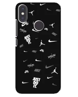 Чехол для Xiaomi Mi A2 с картинкой «Nike Black Pattern»