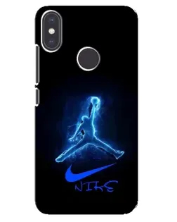 Чехол для Xiaomi Mi A2 с картинкой «Jordan Neon Blue»