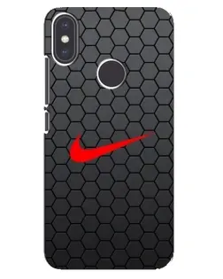 Чехол для Xiaomi Mi A2 с картинкой «Nike — карбоновая сетка»