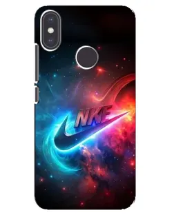 Чехол для Xiaomi Mi A2 с картинкой «Огненный логотип Nike»