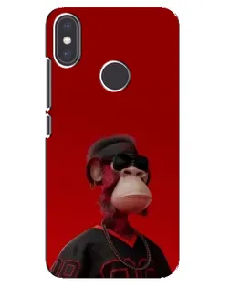 Чехол для Xiaomi Mi A2 с картинкой «Bored Ape в красном» Чехол для Xiaomi Mi A2 с картинкой «Bored Ape в красном»