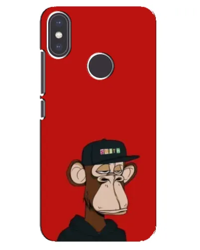 Чохол для Xiaomi Mi A2 з картинкою «Bored Ape — червоний фон»