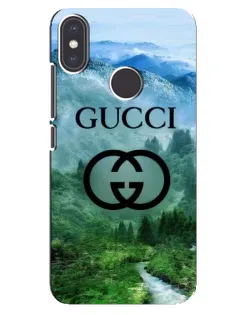 Чехол для Xiaomi Mi A2 с картинкой «Gucci — горный пейзаж»