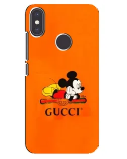 Чехол для Xiaomi Mi A2 с картинкой «Микки Маус Gucci — оранж»