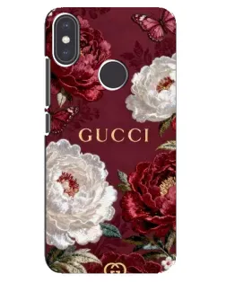 Чохол для Xiaomi Mi A2 з картинкою «Gucci — бордові троянди»