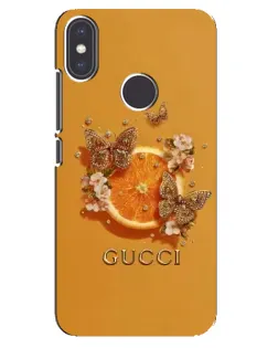 Чохол для Xiaomi Mi A2 з картинкою «Gucci — золоті метелики»