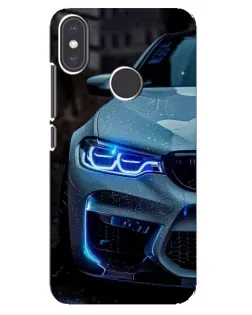Чехол для Xiaomi Mi A2 с картинкой «Взгляд BMW с синими фарами»