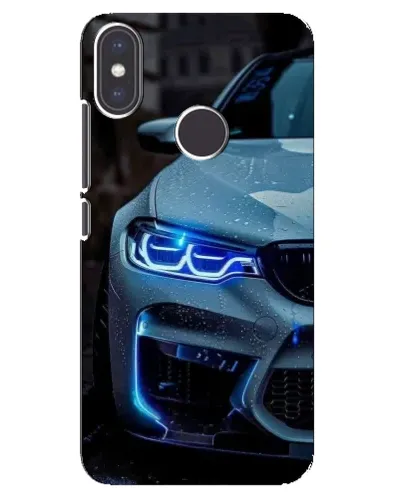 Чехол для Xiaomi Mi A2 с картинкой «Взгляд BMW с синими фарами»