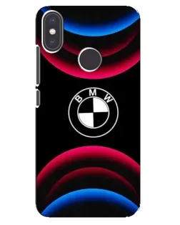 Чехол для Xiaomi Mi A2 с картинкой «Логотип BMW и неоновые дуги»