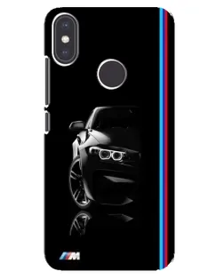 Чехол для Xiaomi Mi A2 с картинкой «Силуэт BMW в темноте»