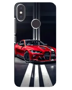 Чехол для Xiaomi Mi A2 с картинкой «Красная BMW на дороге»