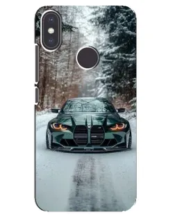Чехол для Xiaomi Mi A2 с картинкой «BMW в зимнем лесу»