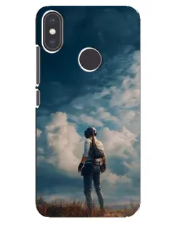Чехол для Xiaomi Mi A2 с картинкой «Герой PUBG на скале»