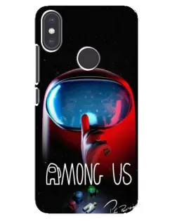 Чехол для Xiaomi Mi A2 с картинкой «Красный импостер — макро»