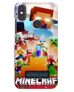 Чехол для Xiaomi Mi A2 с картинкой «Minecraft герои игры»