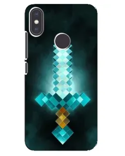 Чехол для Xiaomi Mi A2 с картинкой «Алмазный меч неон»