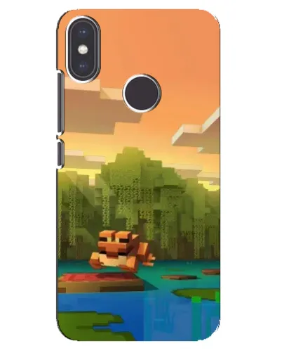 Чехол для Xiaomi Mi A2 с картинкой «Майнкрафт закат солнца»