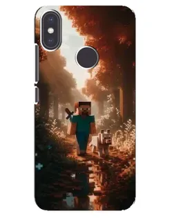 Чехол для Xiaomi Mi A2 с картинкой «Стив в лесу»