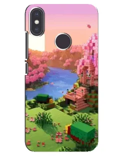 Чехол для Xiaomi Mi A2 с картинкой «Розовое дерево Minecraft»