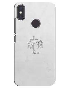 Чехол для Xiaomi Mi A2 с картинкой «Иоанна 3:16 Крест»