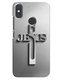 Чохол для Xiaomi Mi A2 з картинкою «Металевий хрест Jesus»