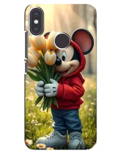 Чохол для Xiaomi Mi A2 з картинкою «Міккі з тюльпанами»